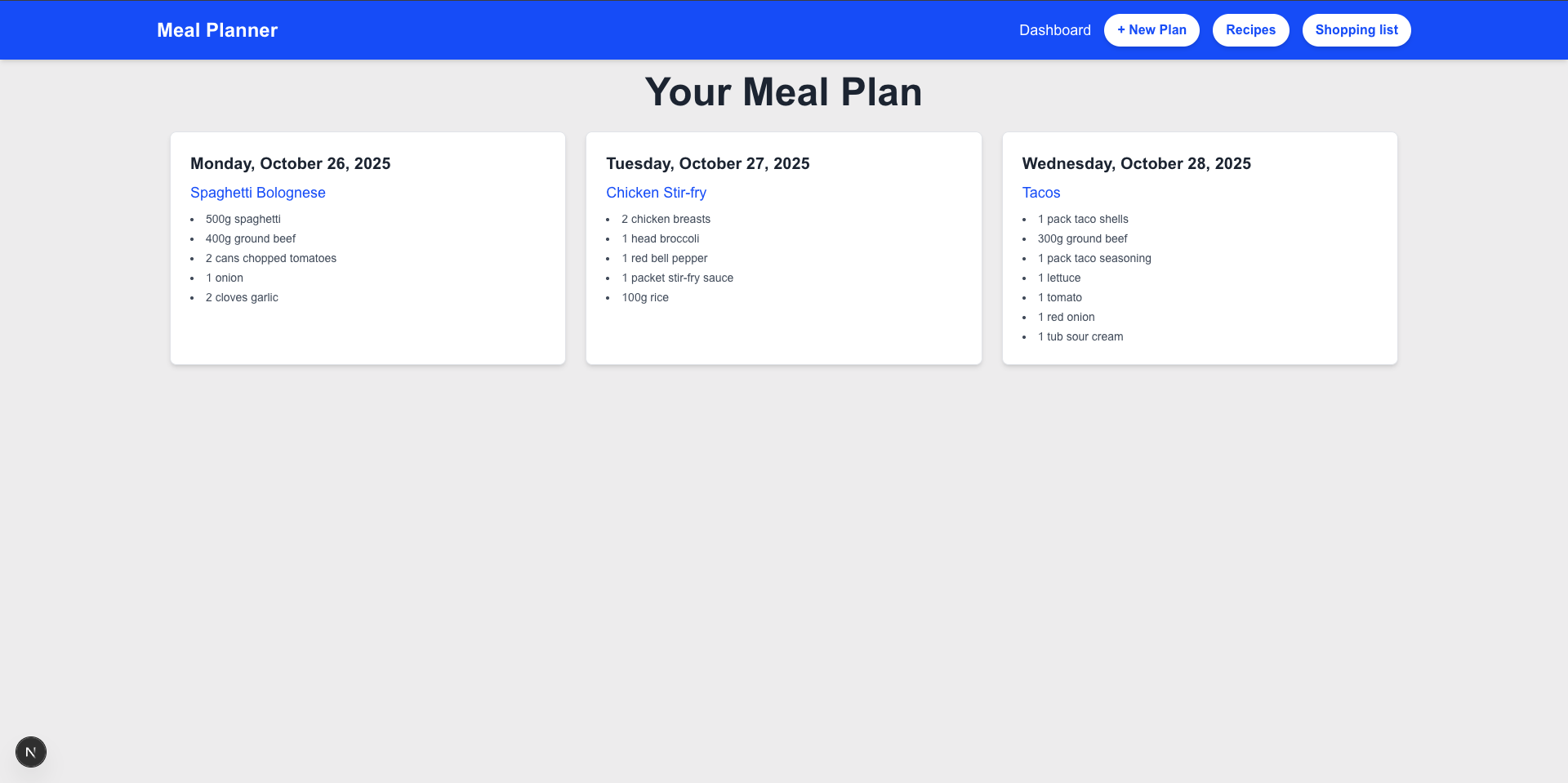Preview of Meal Planner / Shopping List